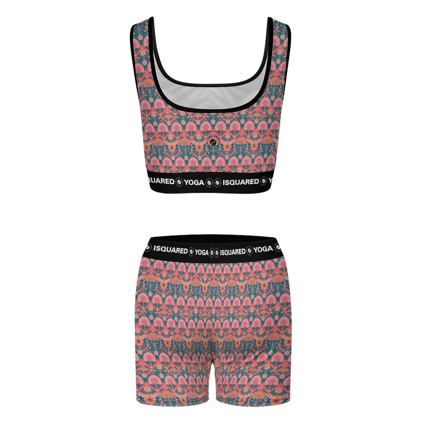 Jaipur Love iSquared Yoga Set with printed sports bra and leggings in moisture-wicking 78% polyester 22% spandex