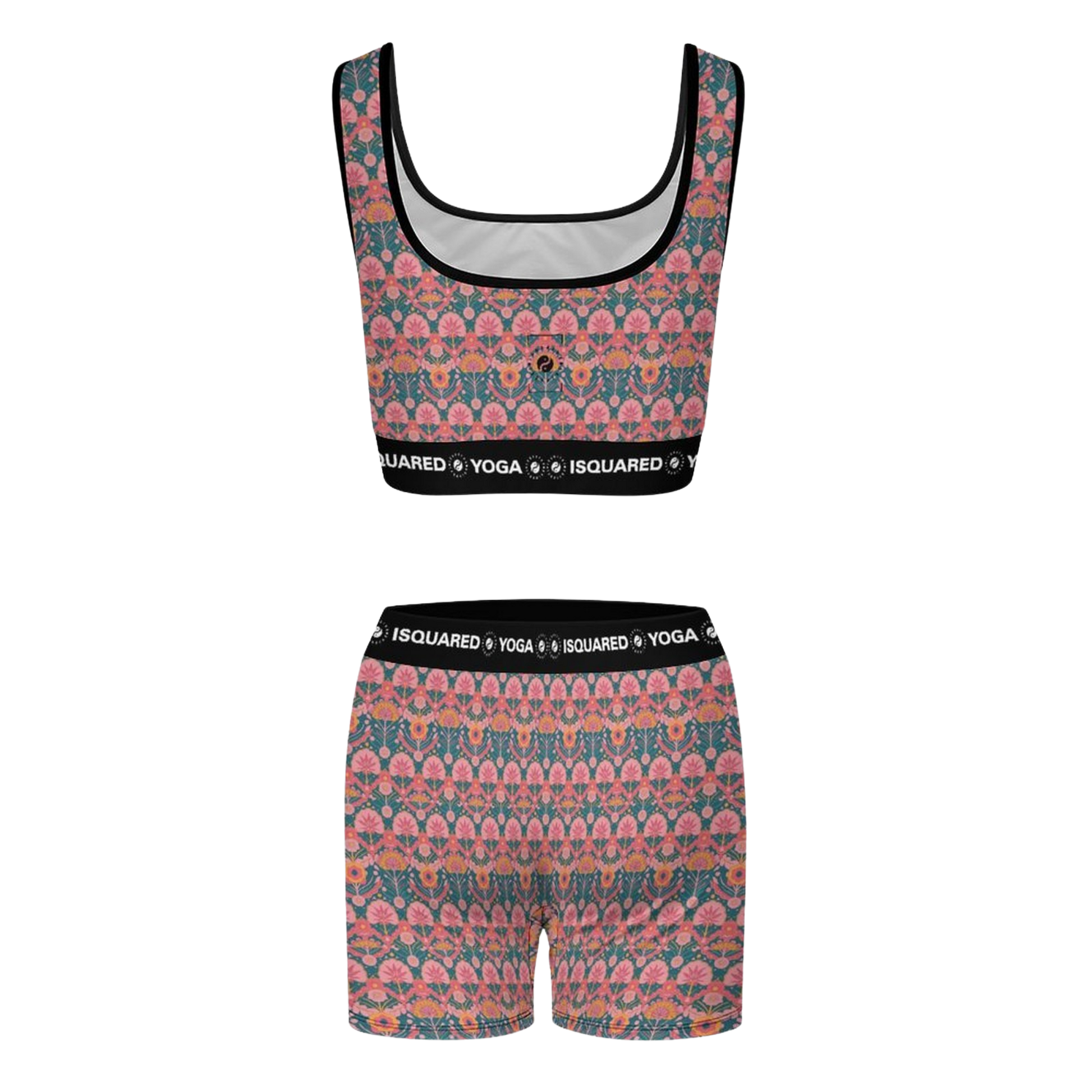 Jaipur Love iSquared Yoga Set with printed sports bra and leggings in moisture-wicking 78% polyester 22% spandex