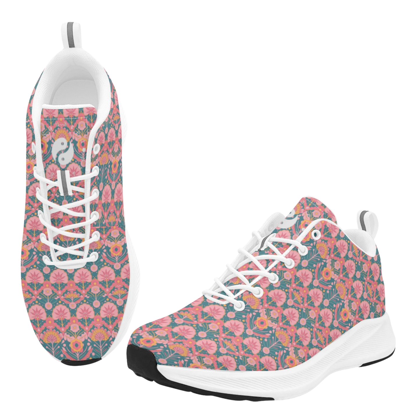 Jaipur Love iSquared Women Runners in vegan faux suede with reflective accents, mesh lining, and printed low-top design