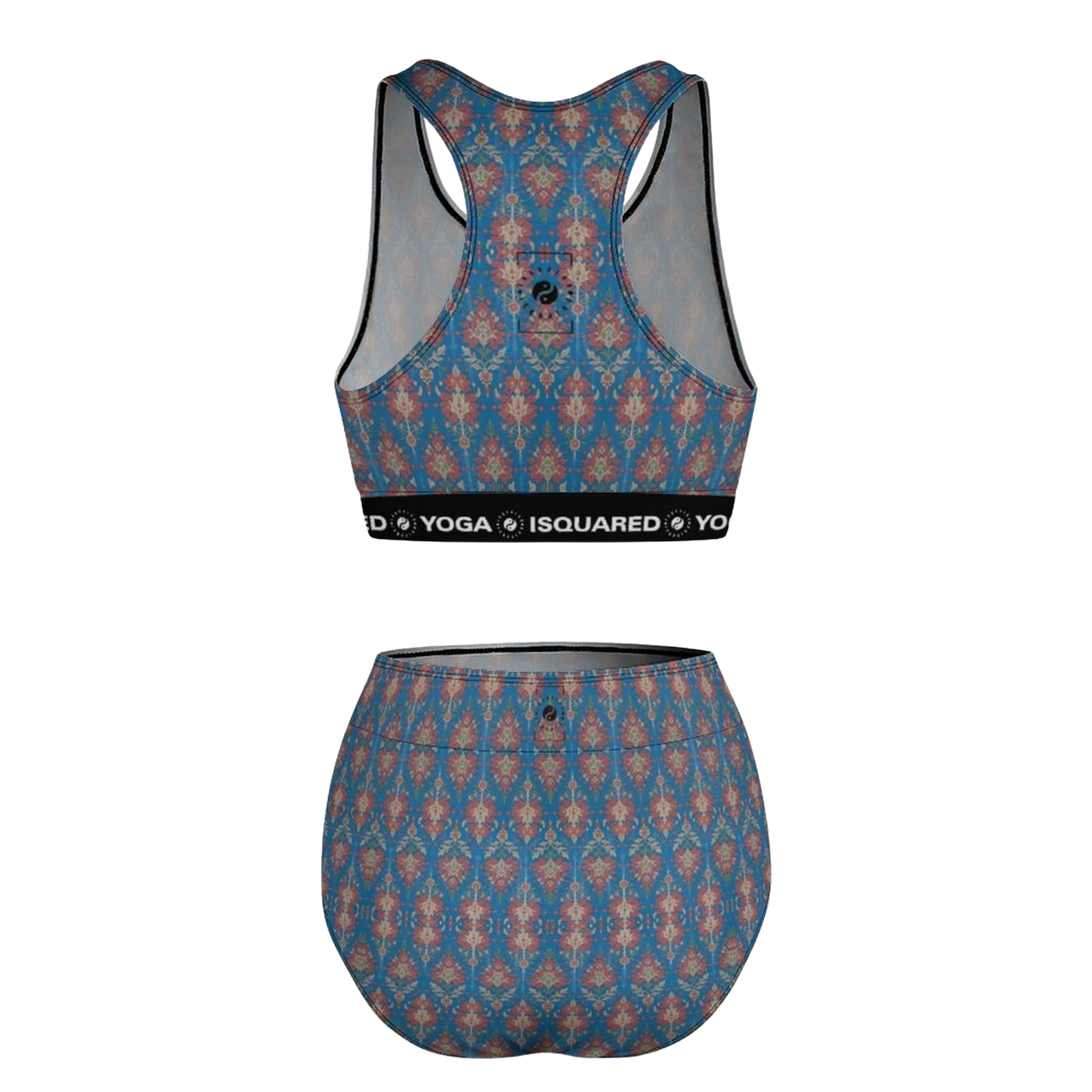 Jaipur Love hot yoga bikini set with quick-dry stretch fabric, detachable pads, and bold Rajasthan-inspired print