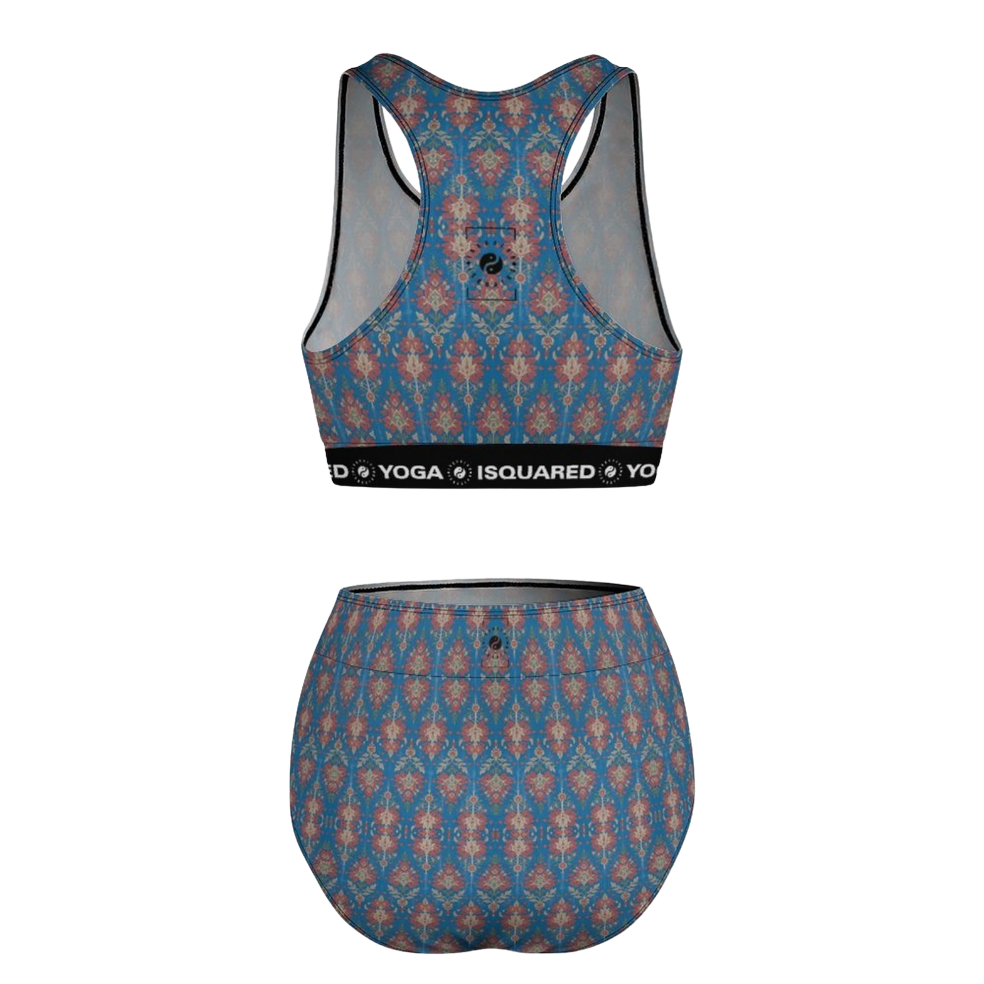 Jaipur Love hot yoga bikini set with quick-dry stretch fabric, detachable pads, and bold Rajasthan-inspired print