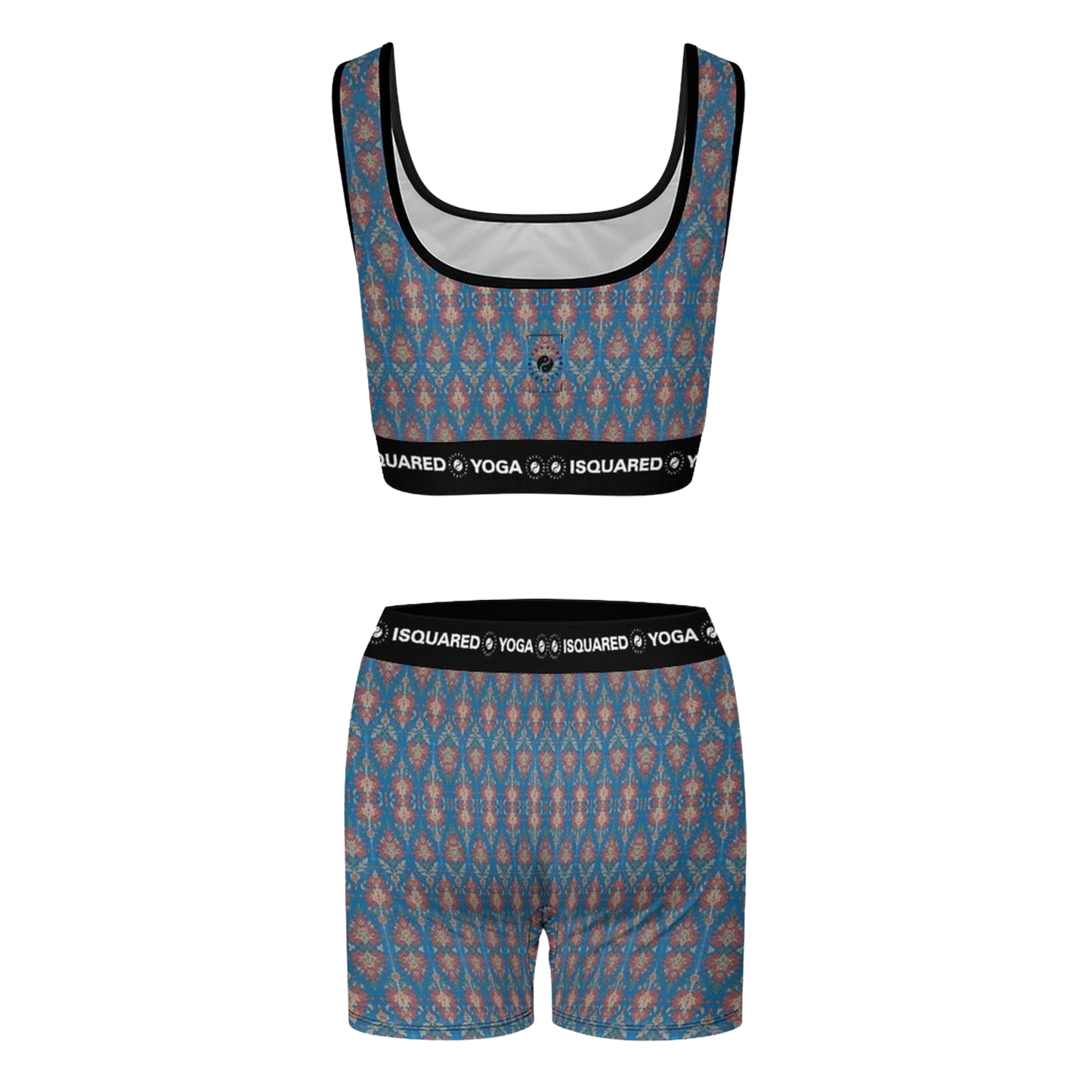 Jaipur Love iSquared Yoga Set with printed sports bra and leggings in moisture-wicking 78% polyester 22% spandex