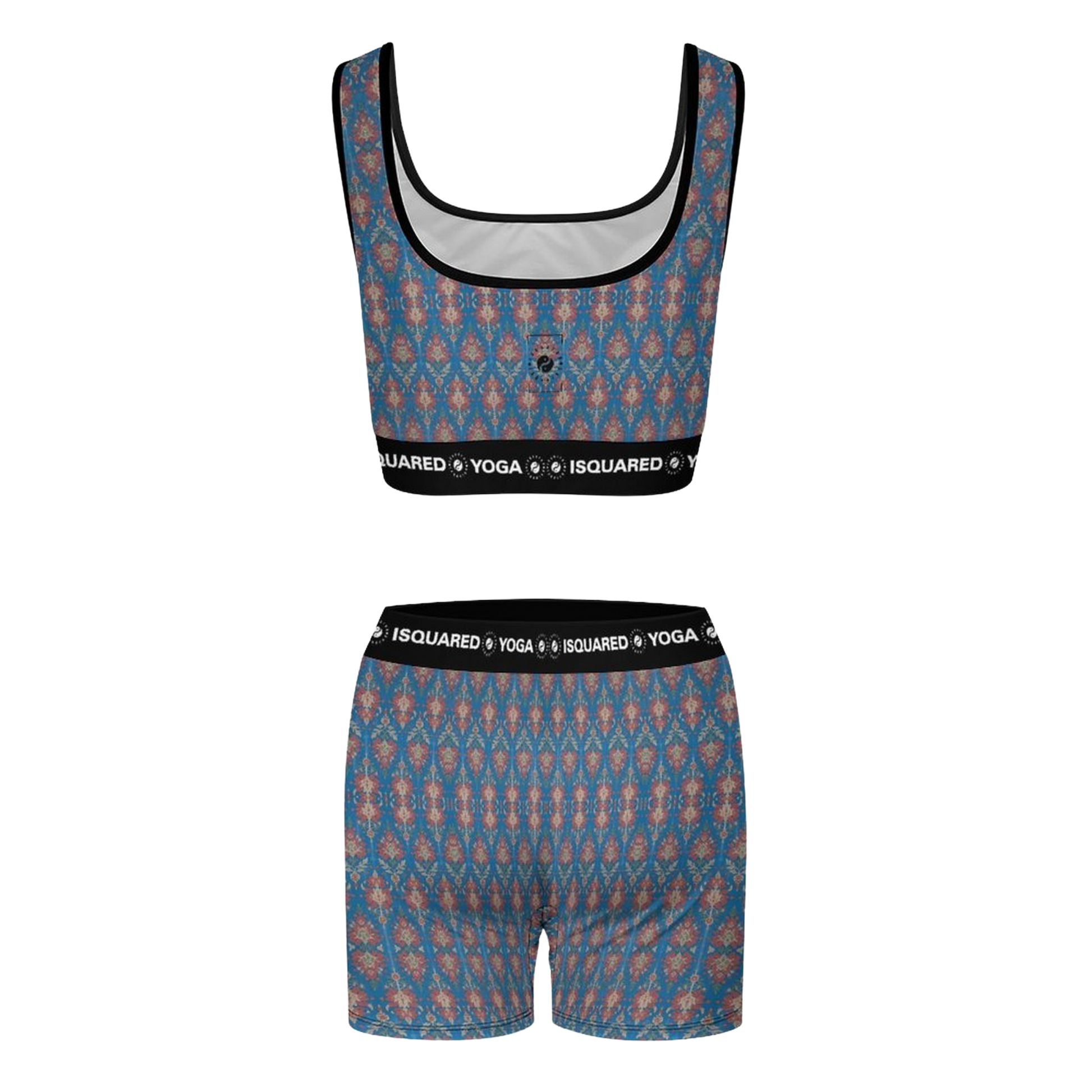 Jaipur Love iSquared Yoga Set with printed sports bra and leggings in moisture-wicking 78% polyester 22% spandex