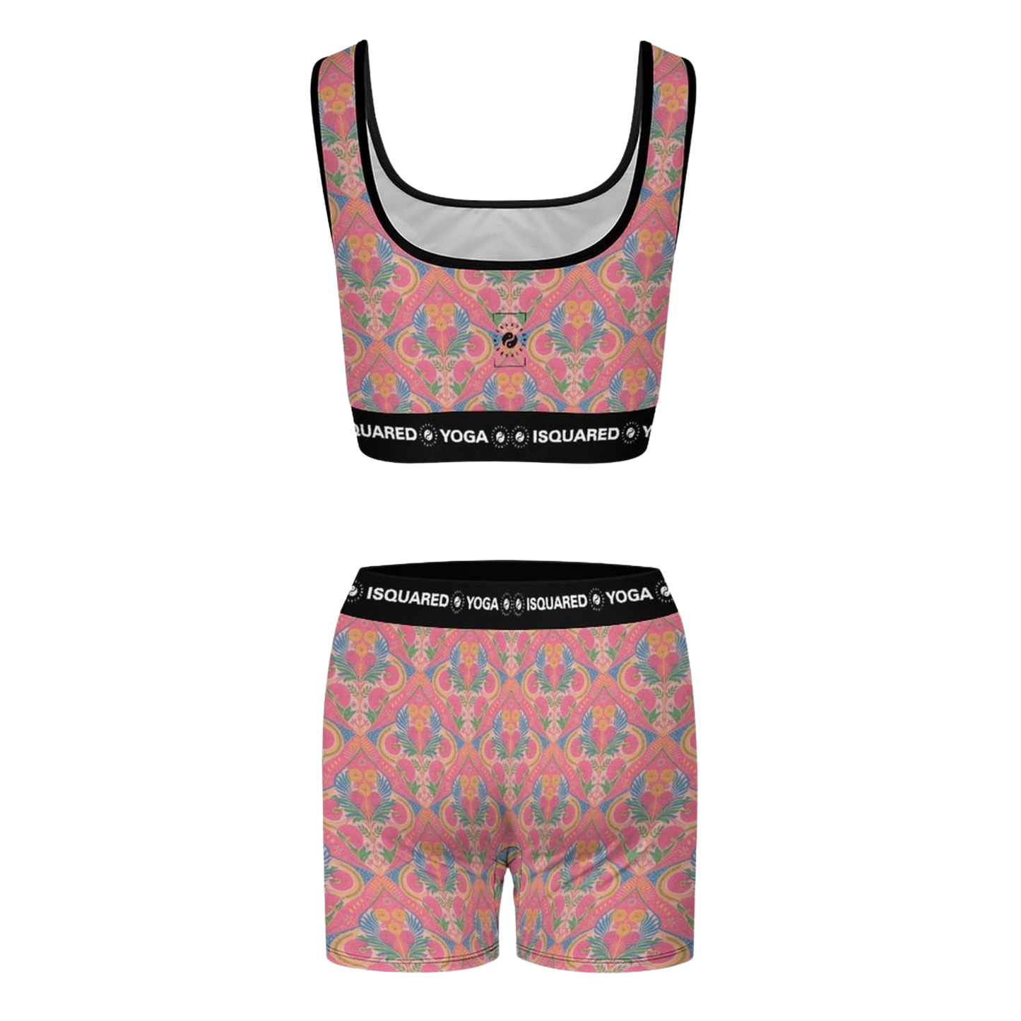 Jaipur Love iSquared Yoga Set with printed sports bra and leggings in moisture-wicking 78% polyester 22% spandex
