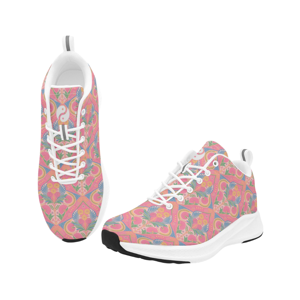 Jaipur Love iSquared men's runners in vegan faux suede with reflective accents, printed upper, mesh lining, and rubber outsole