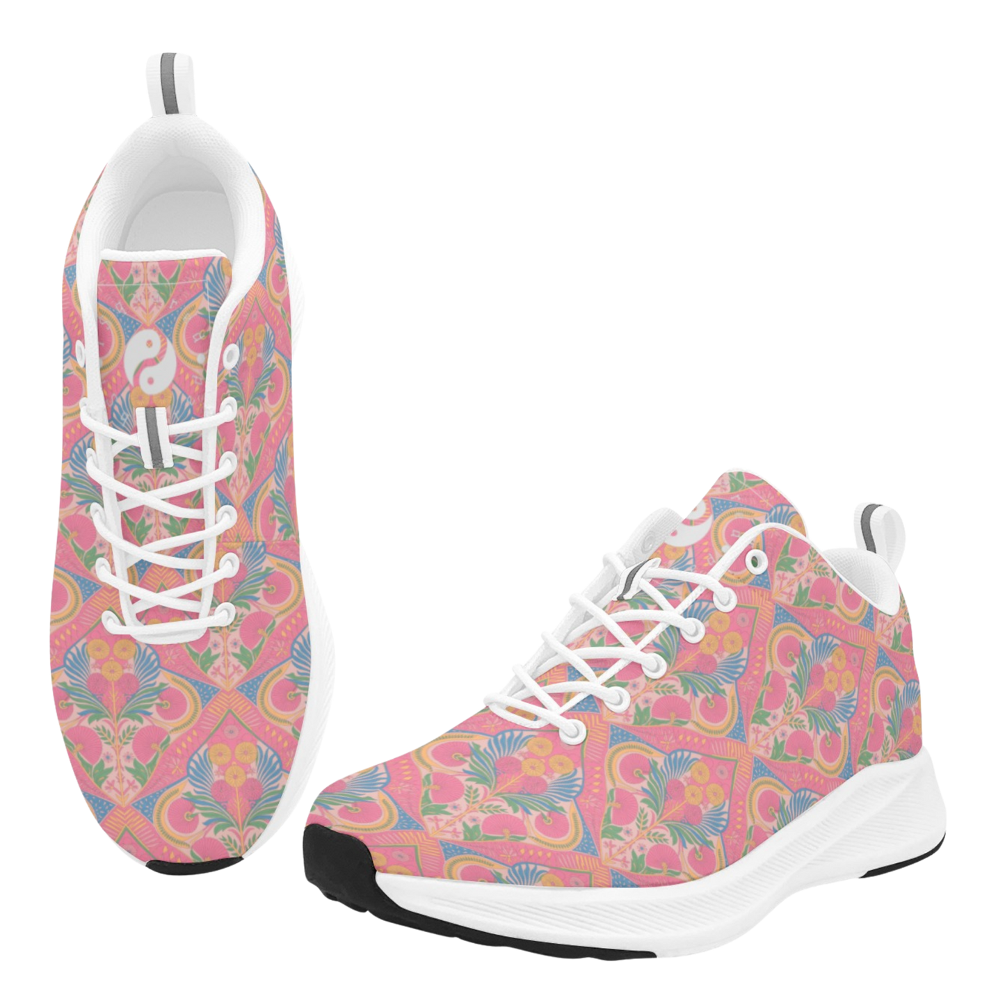 Jaipur Love iSquared Women Runners in vegan faux suede with reflective accents, mesh lining, and printed low-top design
