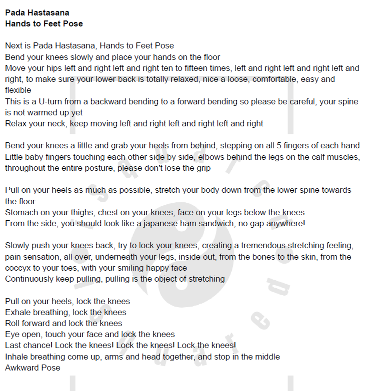 Hot Yoga 26+2 Full Instructions