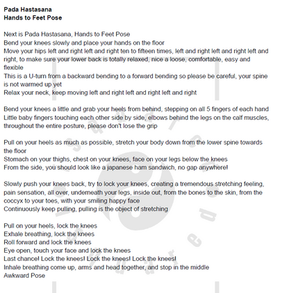 Hot Yoga 26+2 Full Instructions