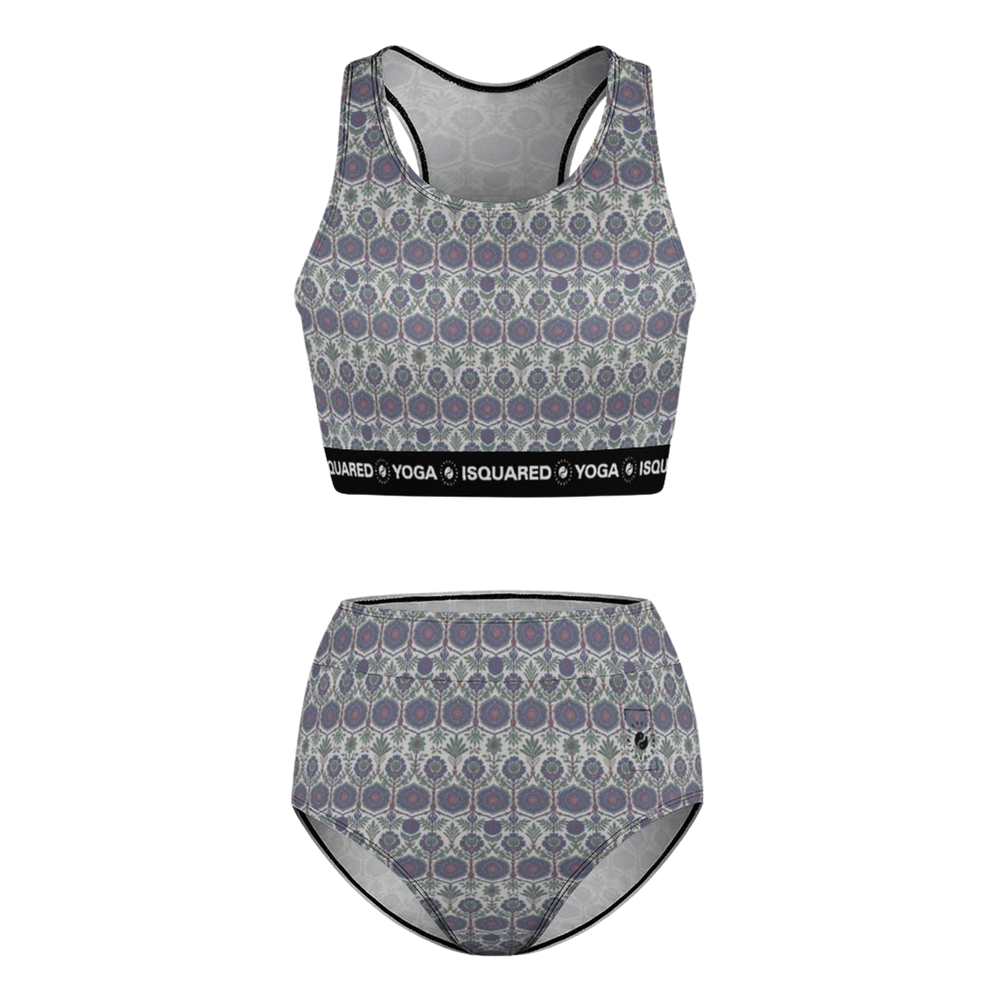 Jaipur Love hot yoga bikini set with quick-dry stretch fabric, detachable pads, and bold Rajasthan-inspired print