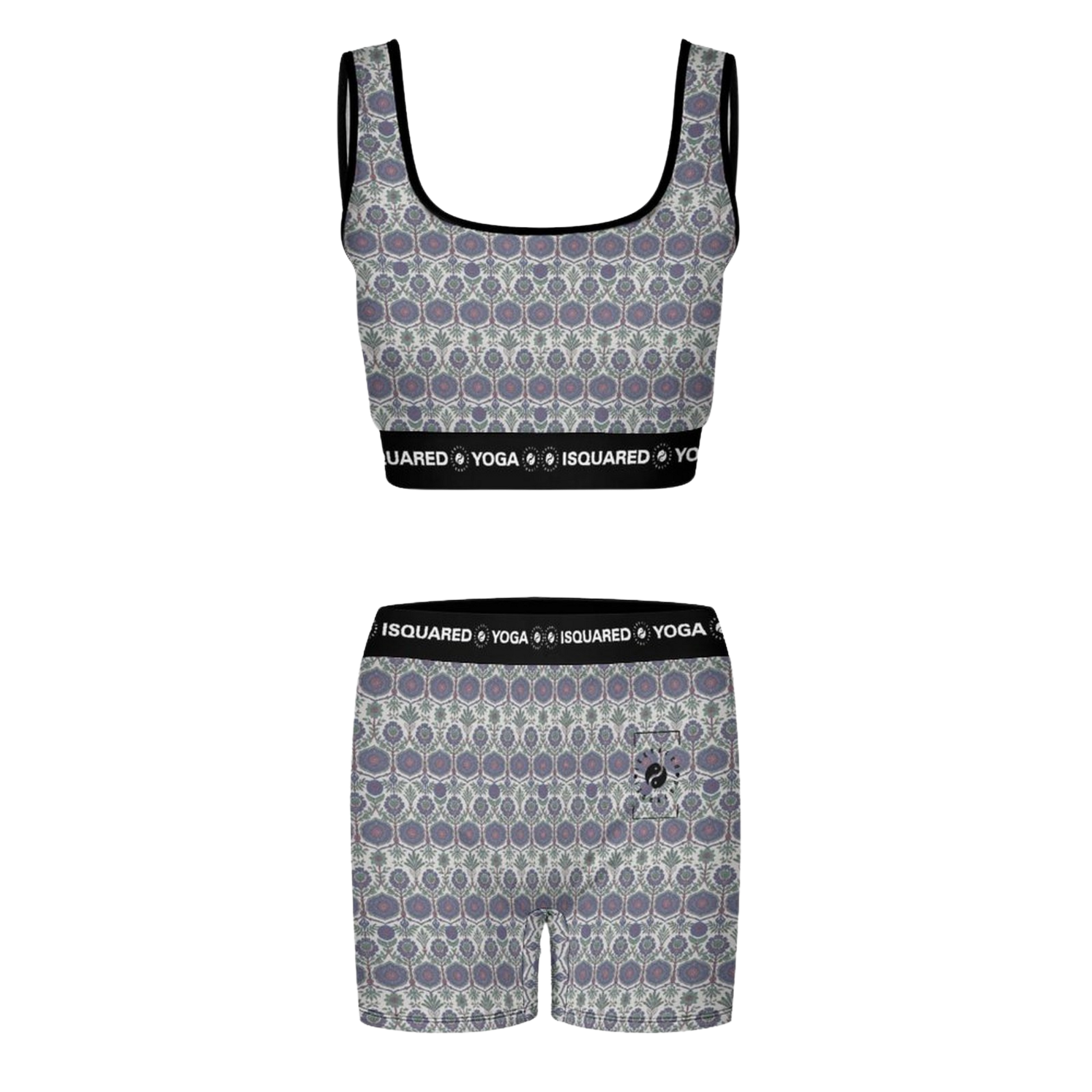 Jaipur Love iSquared Yoga Set with printed sports bra and leggings in moisture-wicking 78% polyester 22% spandex