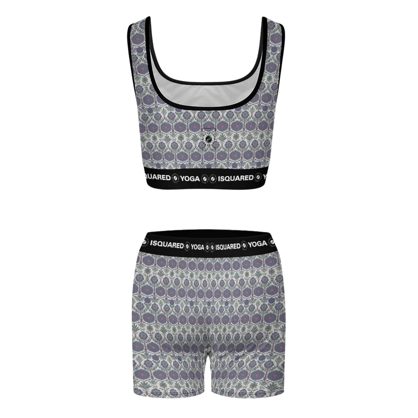 Jaipur Love iSquared Yoga Set with printed sports bra and leggings in moisture-wicking 78% polyester 22% spandex