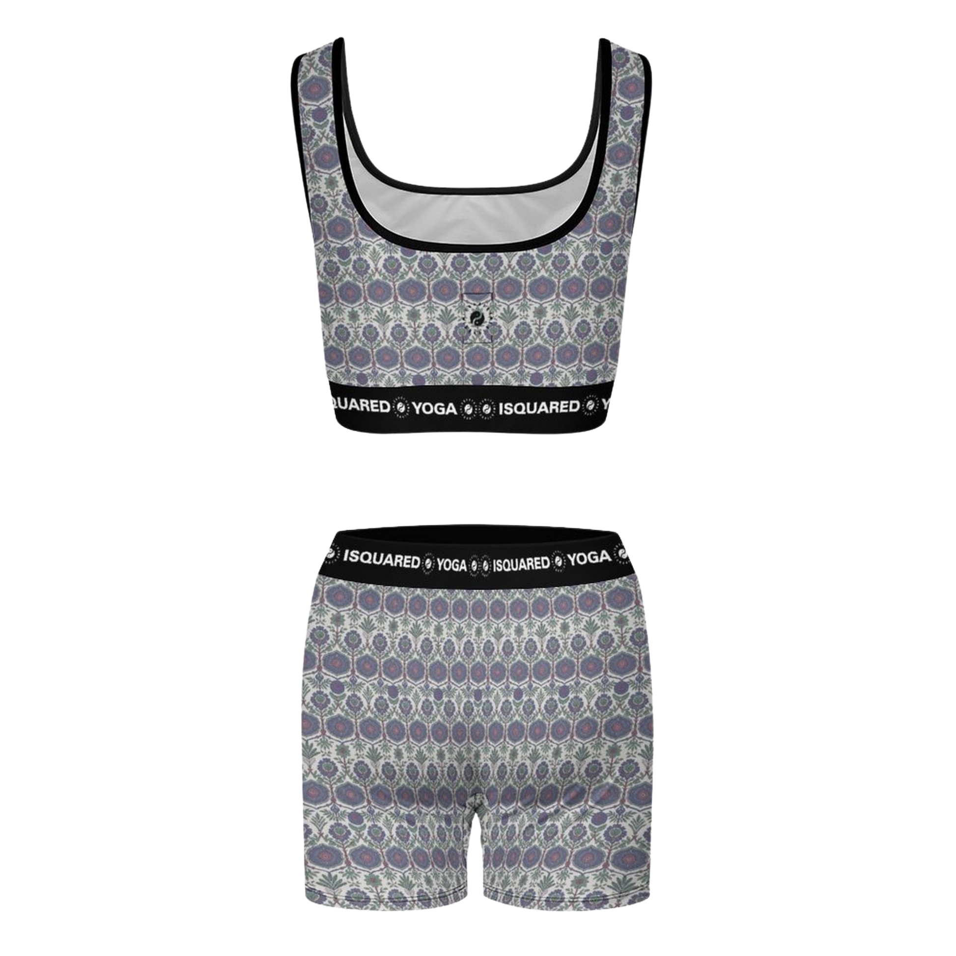 Jaipur Love iSquared Yoga Set with printed sports bra and leggings in moisture-wicking 78% polyester 22% spandex