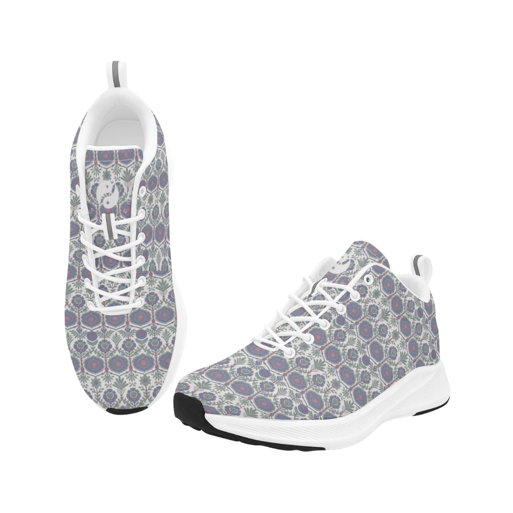 Jaipur Love iSquared men's runners in vegan faux suede with reflective accents, printed upper, mesh lining, and rubber outsole