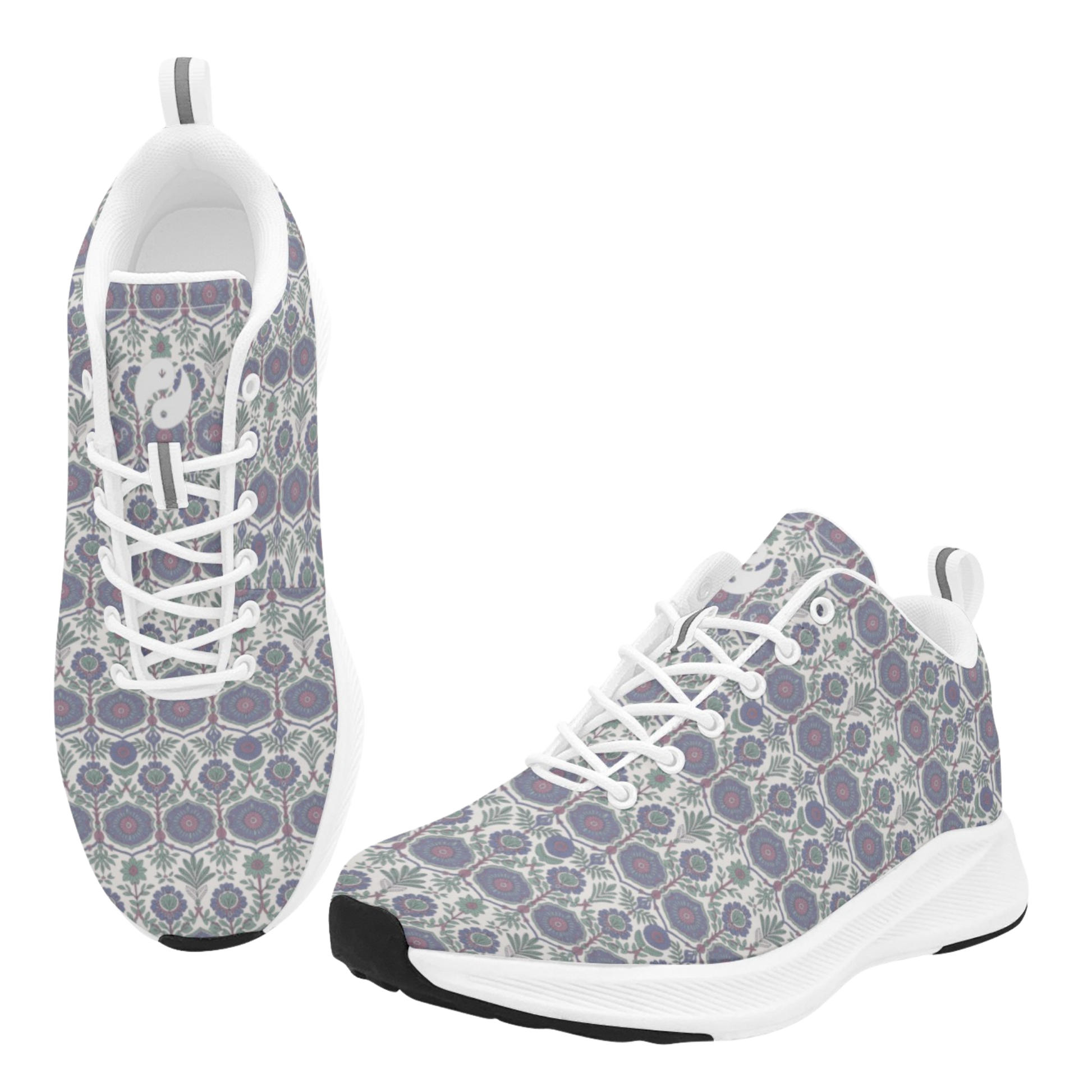Jaipur Love iSquared Women Runners in vegan faux suede with reflective accents, mesh lining, and printed low-top design